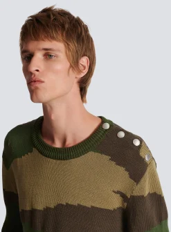 Balmain Wool Camouflage Jumper