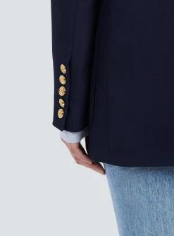 Women Balmain Wool Double-breasted Boyfriend Jacket