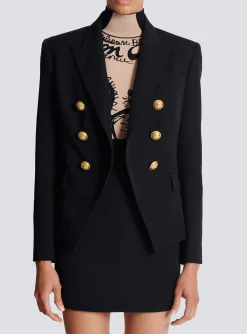 Women Balmain Wool Double-breasted Jacket