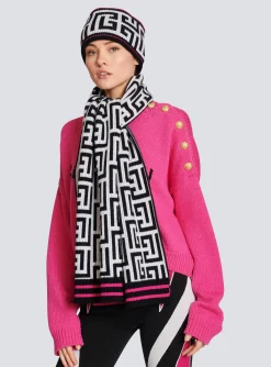 Women Balmain Wool Headband With Large Monogram