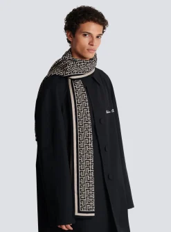 Balmain Wool Scarf With Monogram