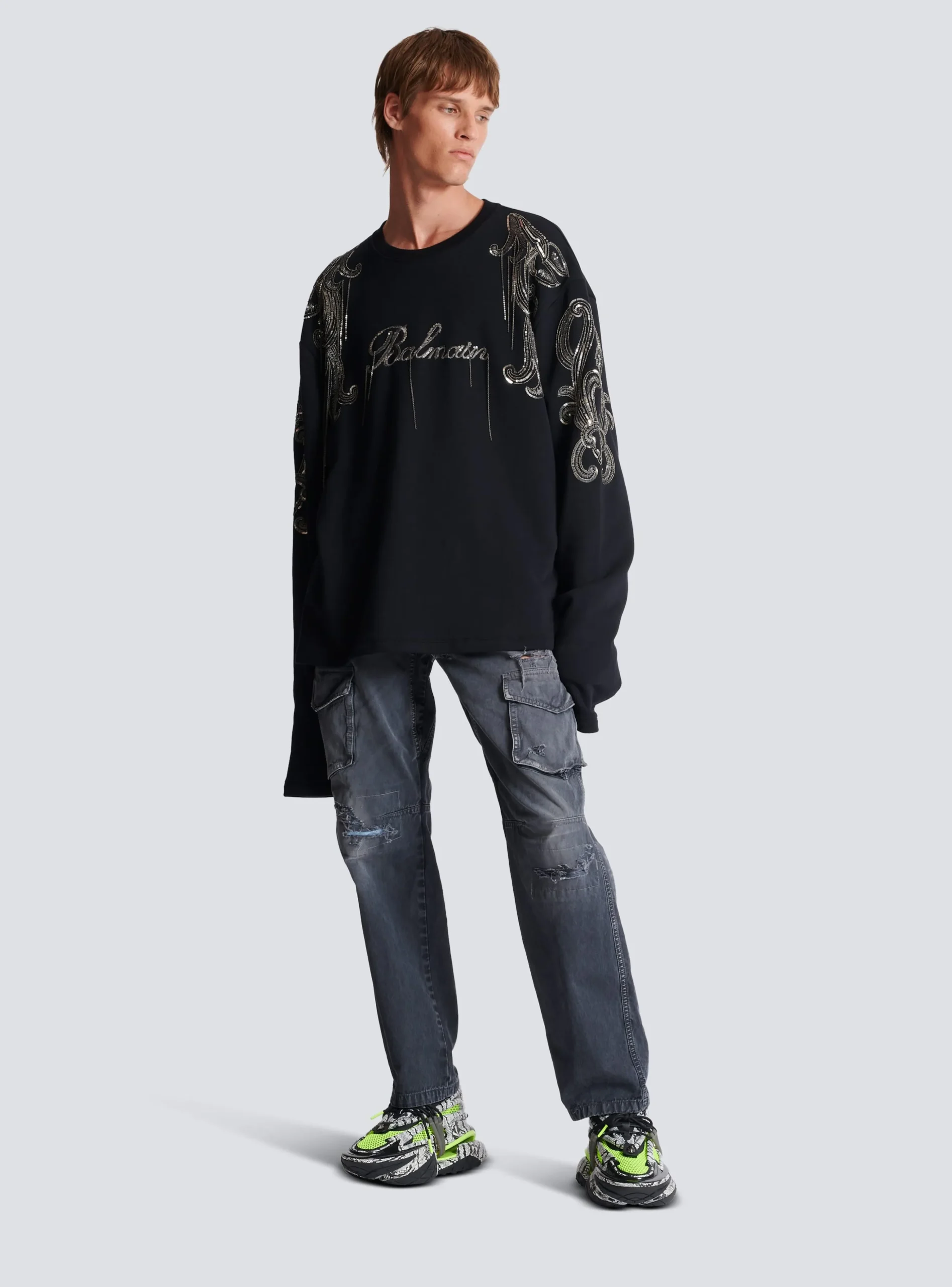 Balmain Worn-effect Cargo Trousers