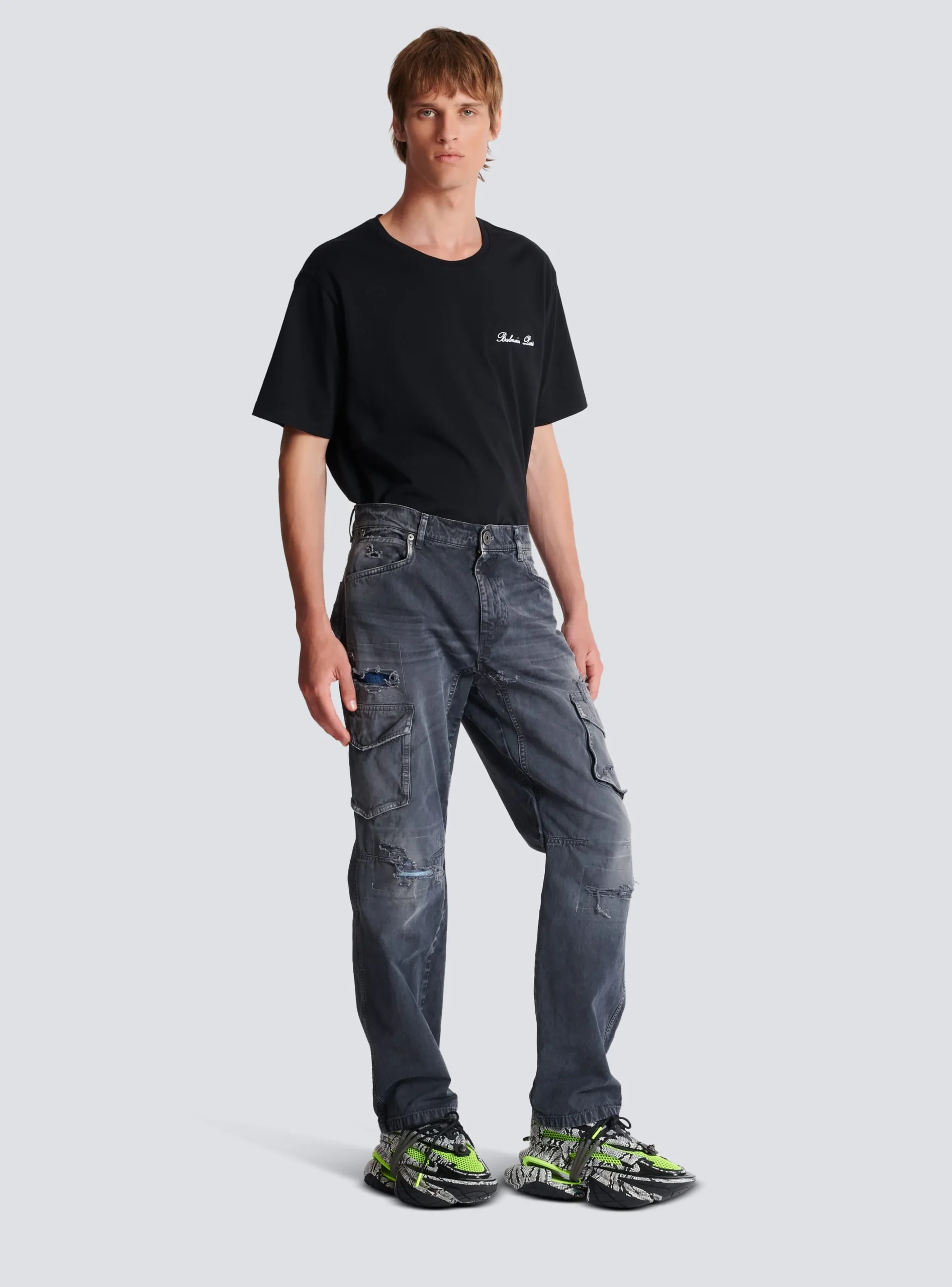 Balmain Worn-effect Cargo Trousers