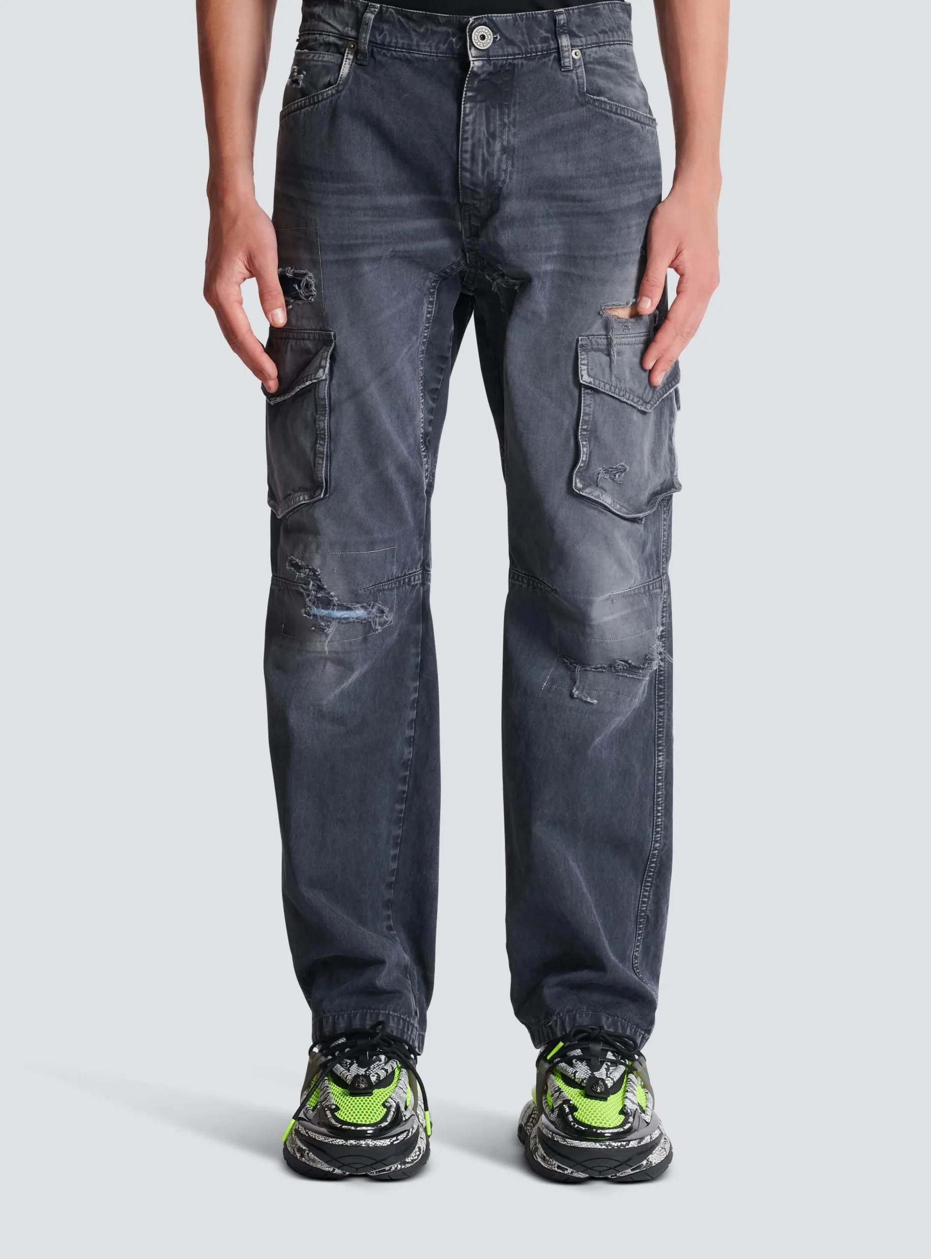 Balmain Worn-effect Cargo Trousers