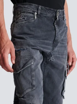 Balmain Worn-effect Cargo Trousers