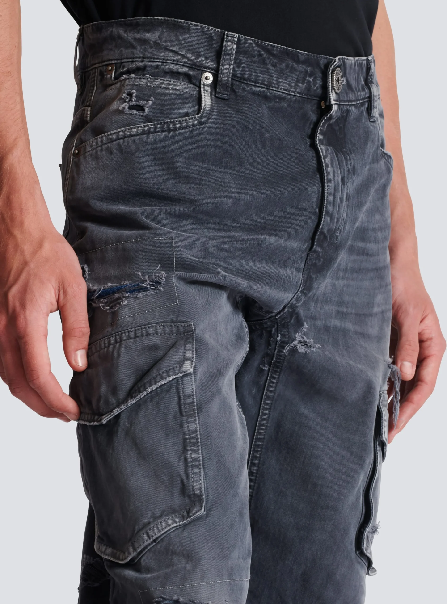 Balmain Worn-effect Cargo Trousers