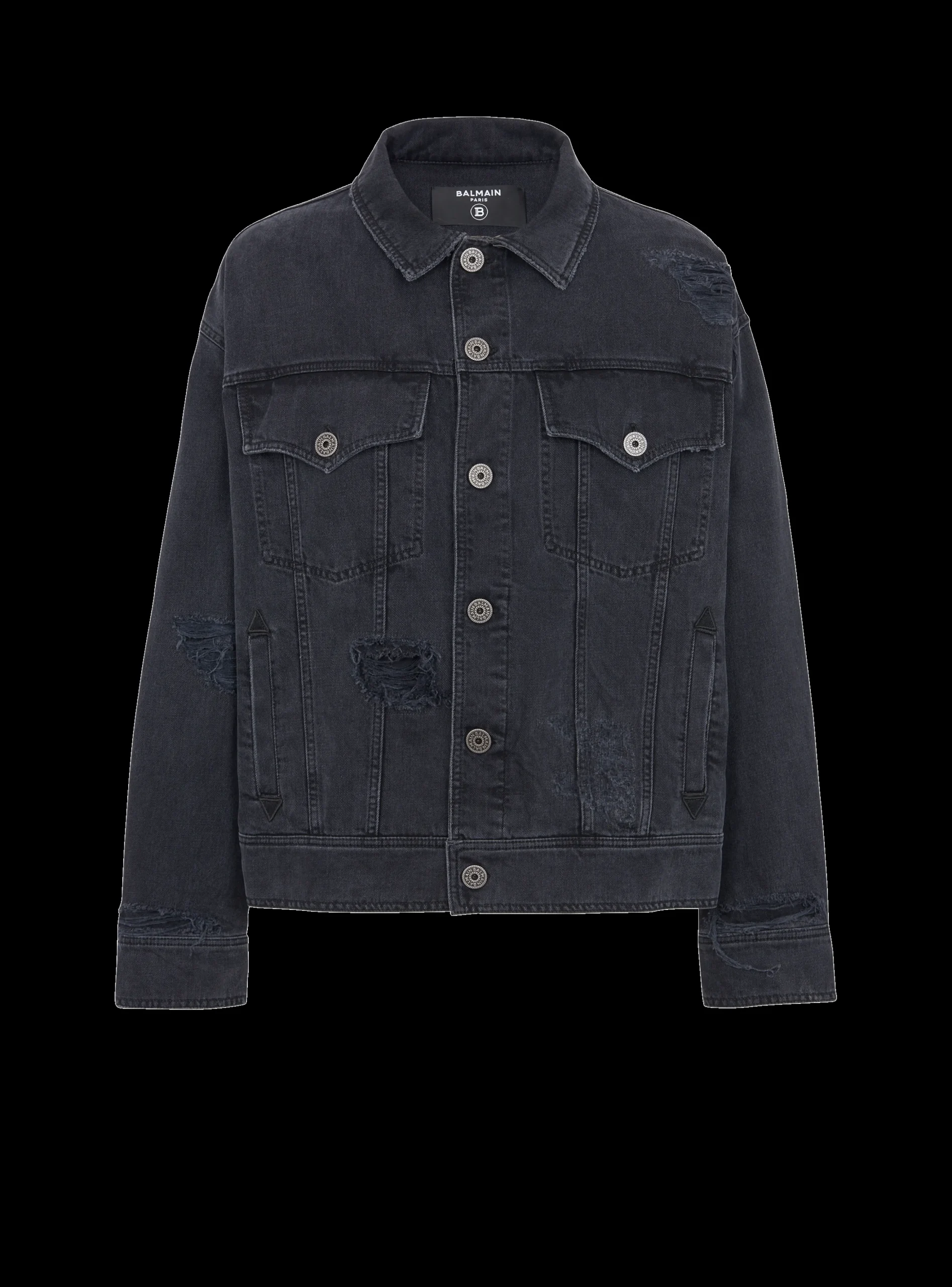 Balmain Worn-effect Denim Jacket