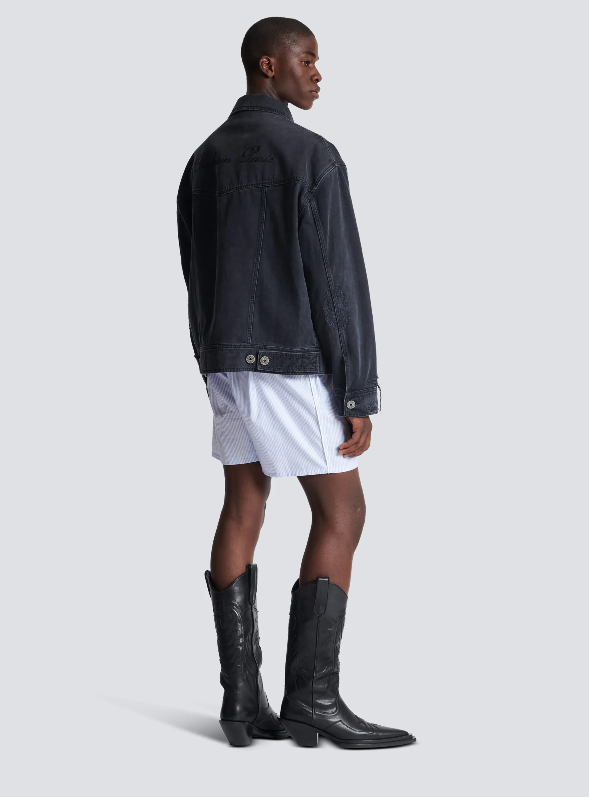 Balmain Worn-effect Denim Jacket