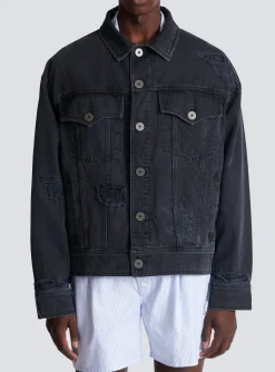 Balmain Worn-effect Denim Jacket