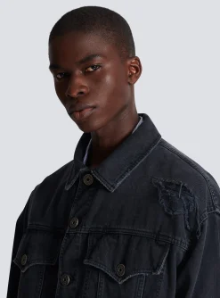 Balmain Worn-effect Denim Jacket