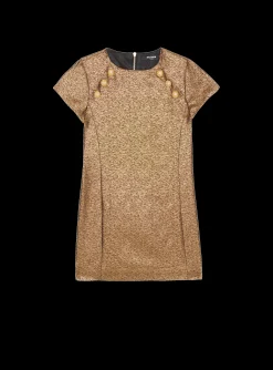 Kids Balmain Woven Lurex Dress