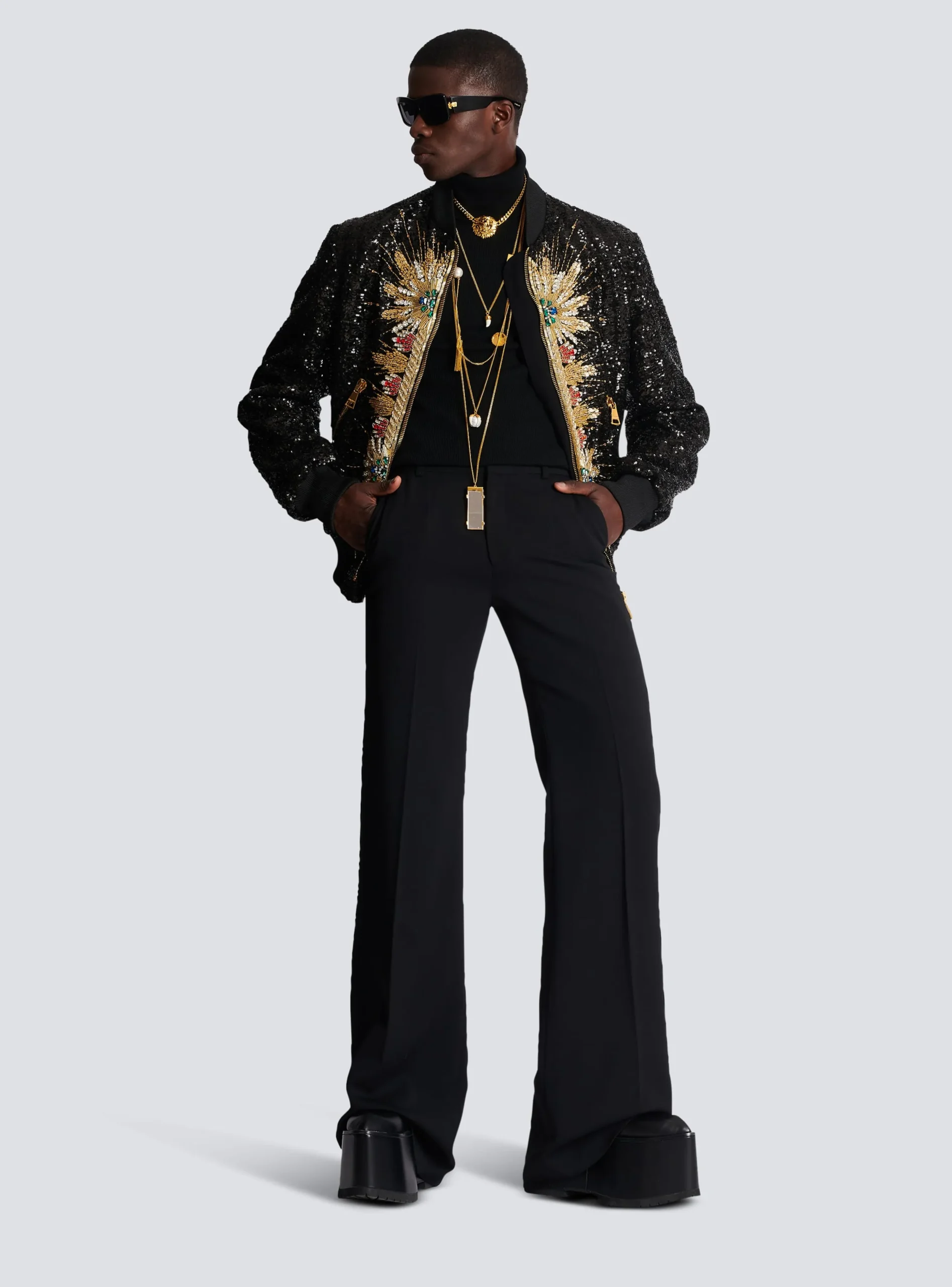 Balmain Zipped Jacket With Embroidery