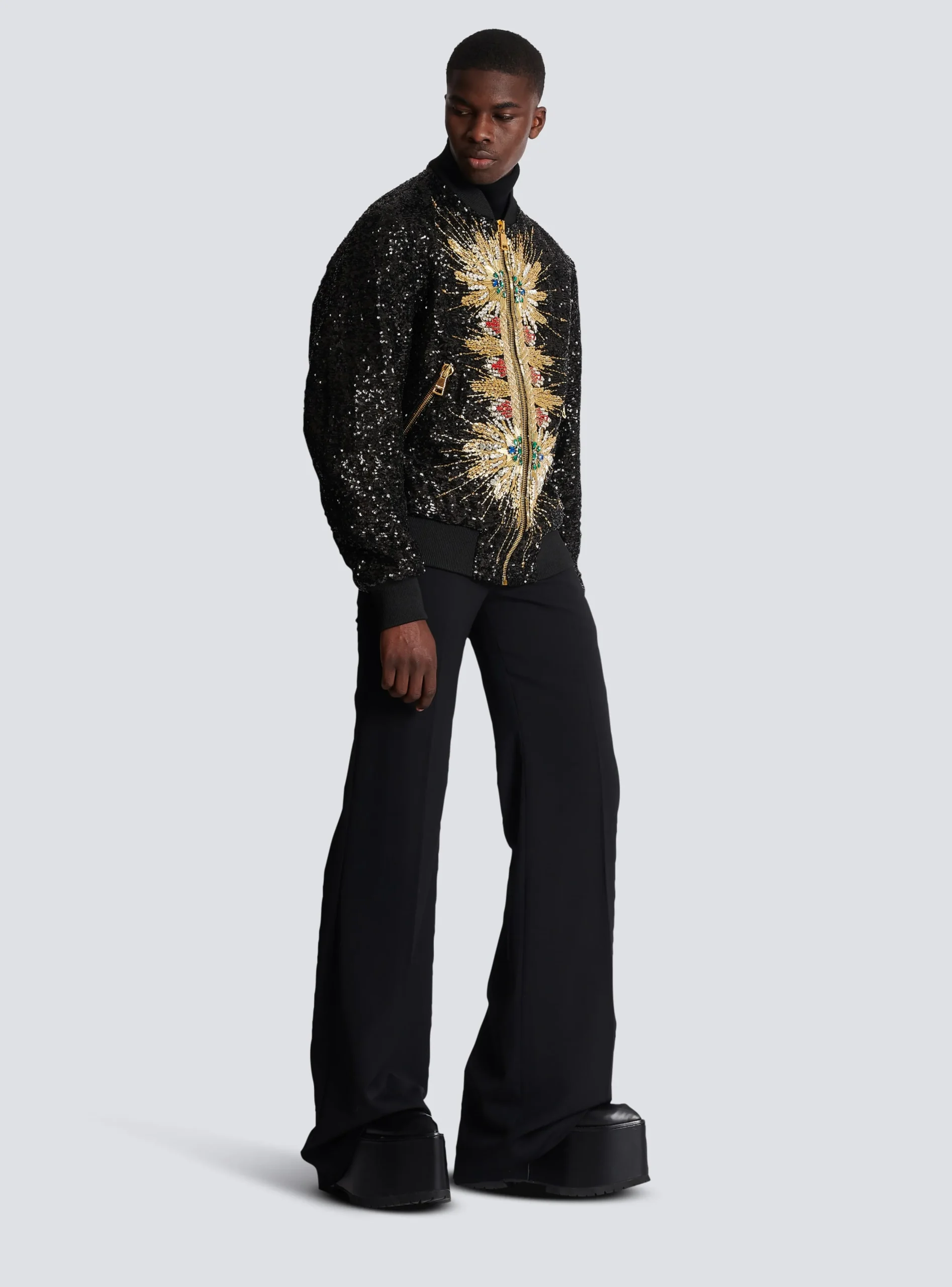 Balmain Zipped Jacket With Embroidery
