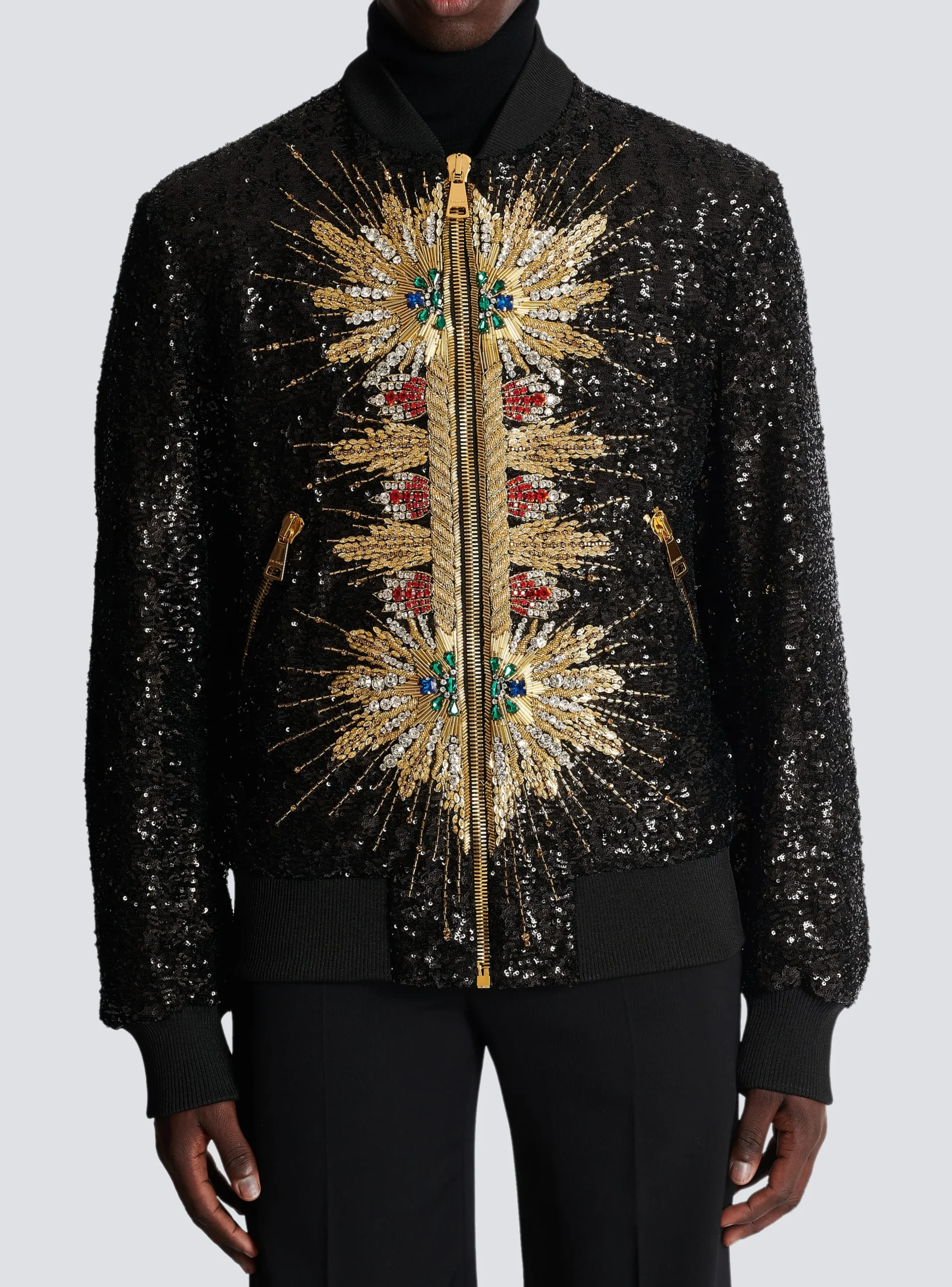 Balmain Zipped Jacket With Embroidery